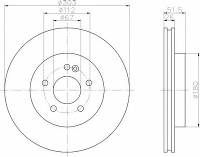 HELLA PAGID 8dd355121041 -  Тормозной диск
